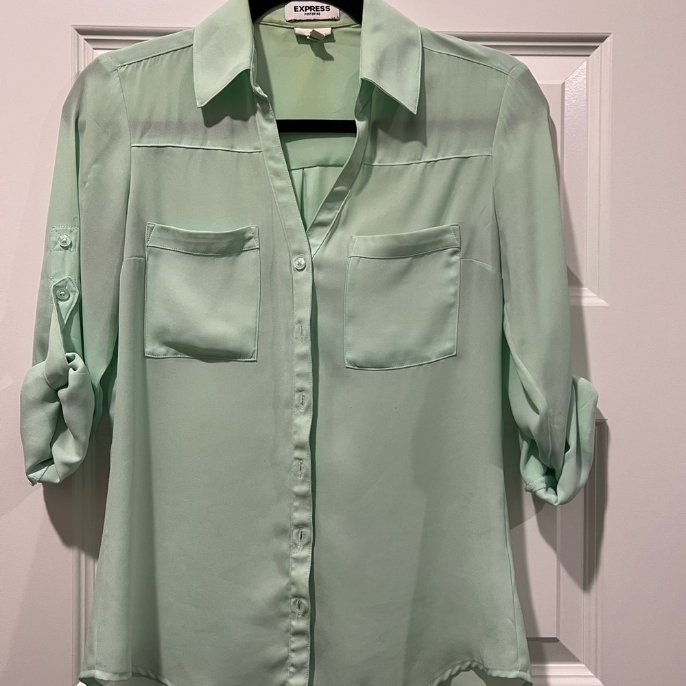Light Green Blouse - Express